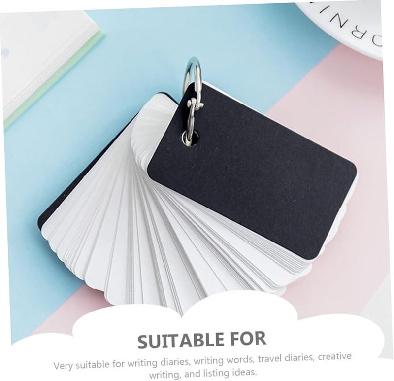 Artibetter 8Pcs Blank Flashcards with Binder Rings Portable Vocabulary Note Cards for Students - Image 5