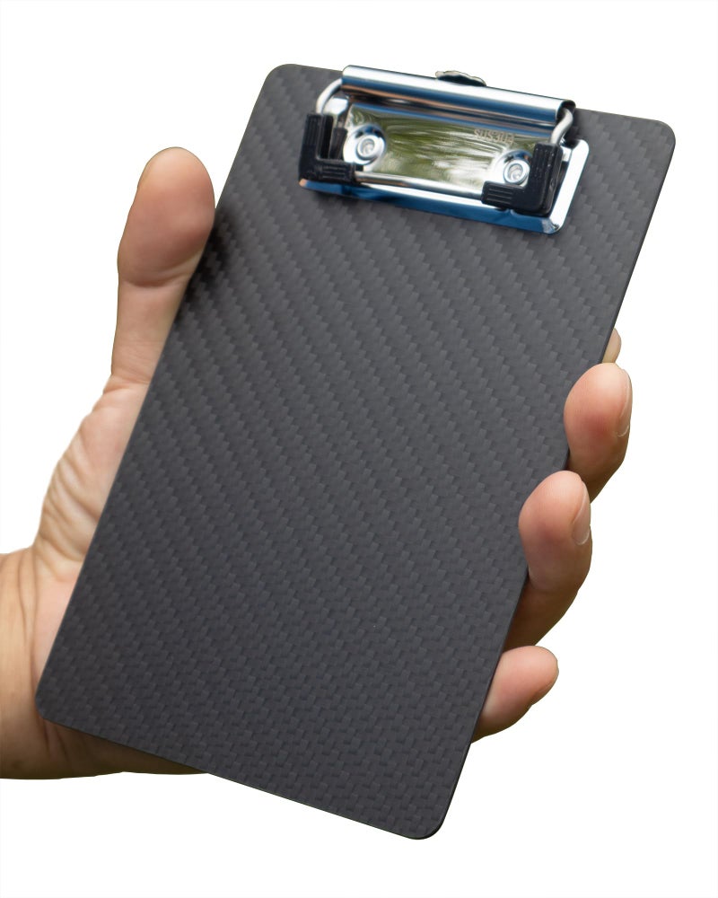 Banjiang Carbon Fiber Mini Clipboard 4x6,Small Clip Boards A6 Memo Size with 304 Stainless Steel Clip,Portable Pocket Clipboards for Home,Restaurants,Supermarket,Offices,Schools,Factory - Image 1