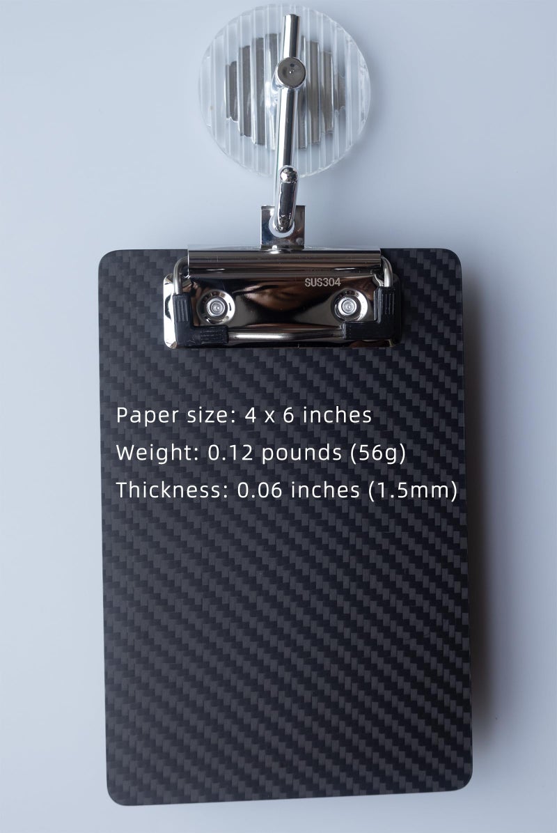 Banjiang Carbon Fiber Mini Clipboard 4x6,Small Clip Boards A6 Memo Size with 304 Stainless Steel Clip,Portable Pocket Clipboards for Home,Restaurants,Supermarket,Offices,Schools,Factory - Image 3
