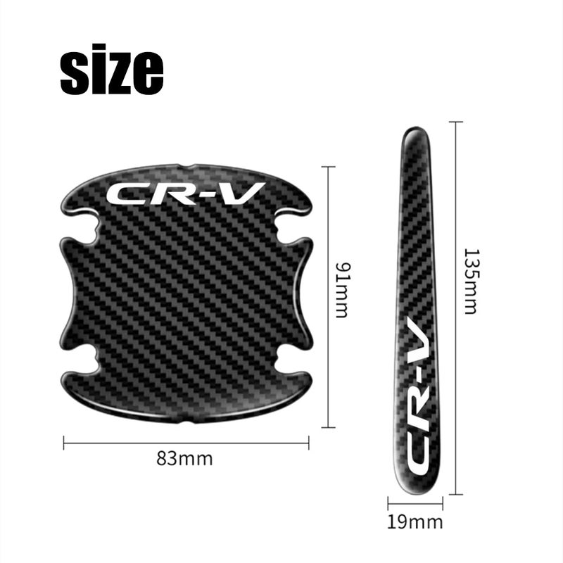 HUIANTS Car Door Handle Sticker - 8PCS Carbon Fiber Anti-Scratches Protective Films - Compatible with CR-V - Image 3