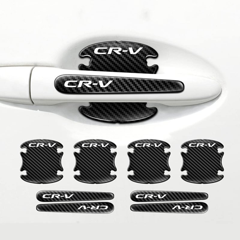 HUIANTS Car Door Handle Sticker - 8PCS Carbon Fiber Anti-Scratches Protective Films - Compatible with CR-V - Image 1
