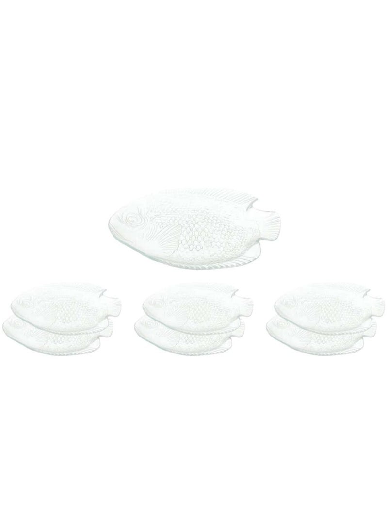 طقم اطباق سمك زجاج ، 7 قطع - Image 1