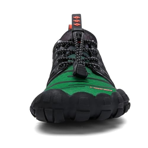 UBFEN Water Shoes Aqua Swim Shoes Mens Womens Beach Sports Quick Dry Barefoot for Boating Fishing Diving Surfing Black Dark Green Color Size US 13 Women 11 Men - Image 3