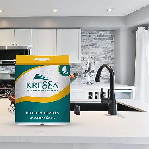 Kressa 2-Ply Kitchen Tissue Roll |Paper Towel | Pack of 4 Rolls x 60 Pulls |Total 240 Pulls (Pack of 4) - Image 3