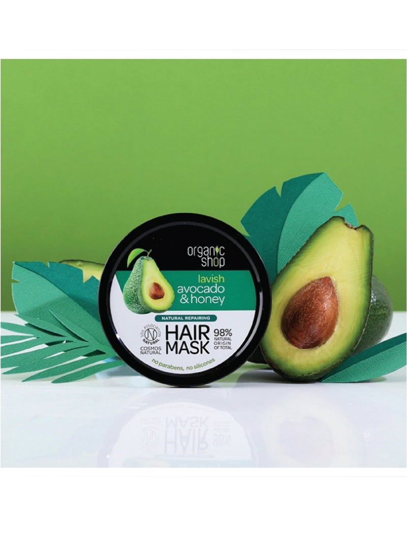 Organic Shop قناع الشعر بالأفوكادو والعسل العضوي 250 مل - Image 4