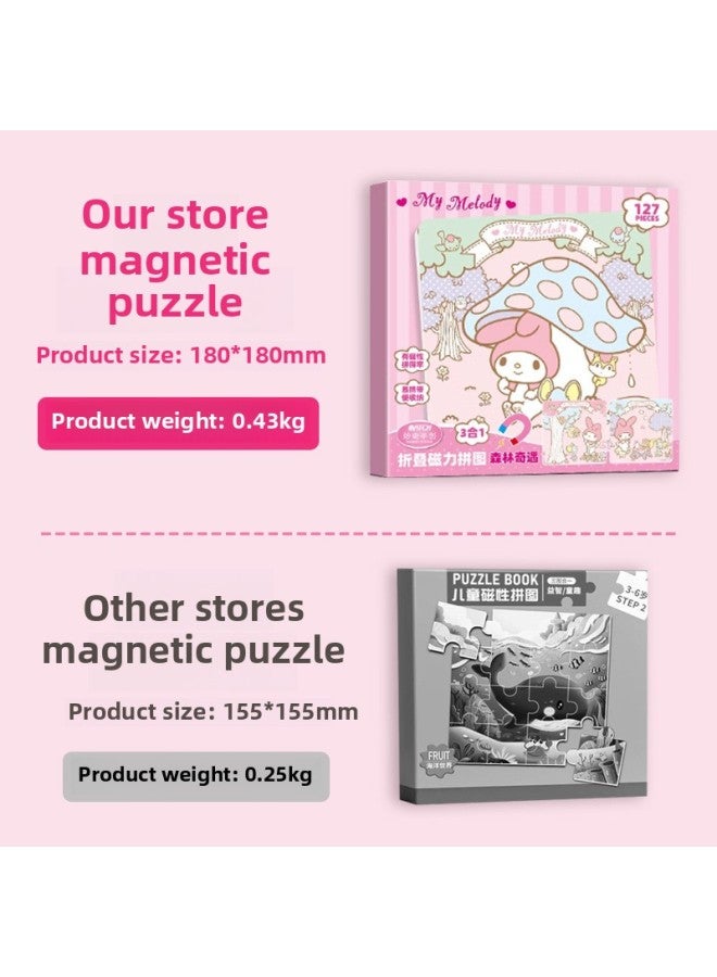 Sanrio Kolomi Magnetic Puzzle Children's Magnetic Flat Figure Merlot 3 To 6 Years Old Girls Early Education Toys-Color:Sanrio Magnetic Puzzle [16+20+25 Pieces] - Image 5