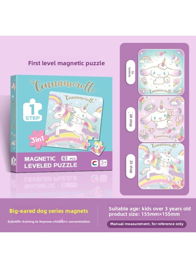 Sanrio Kolomi Magnetic Puzzle Children's Magnetic Flat Figure Merlot 3 To 6 Years Old Girls Early Education Toys-Color:Sanrio Magnetic Puzzle [16+20+25 Pieces] - Image 1