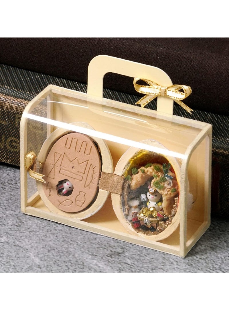 مجموعة منزل الجوز DIY، عالم رائع من البذور، نموذج مصغر مصنوع يدويًا من المنزل مع صندوق هدايا، لعبة بيت الدمية الإبداعية ثلاثية الأبعاد للمراهقين البالغين، رحلة الذروة الذهبية، 8 × 5 سم/3 × 2 بوصة - Image 5