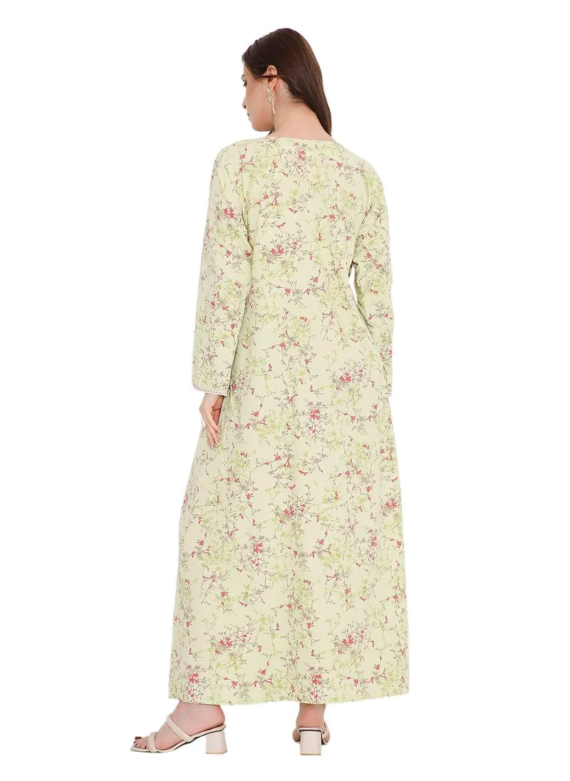 هانا آند سارا unique thraed embroidery and classic printed long sleeves arabic kaftan farasha jalabiya dresses