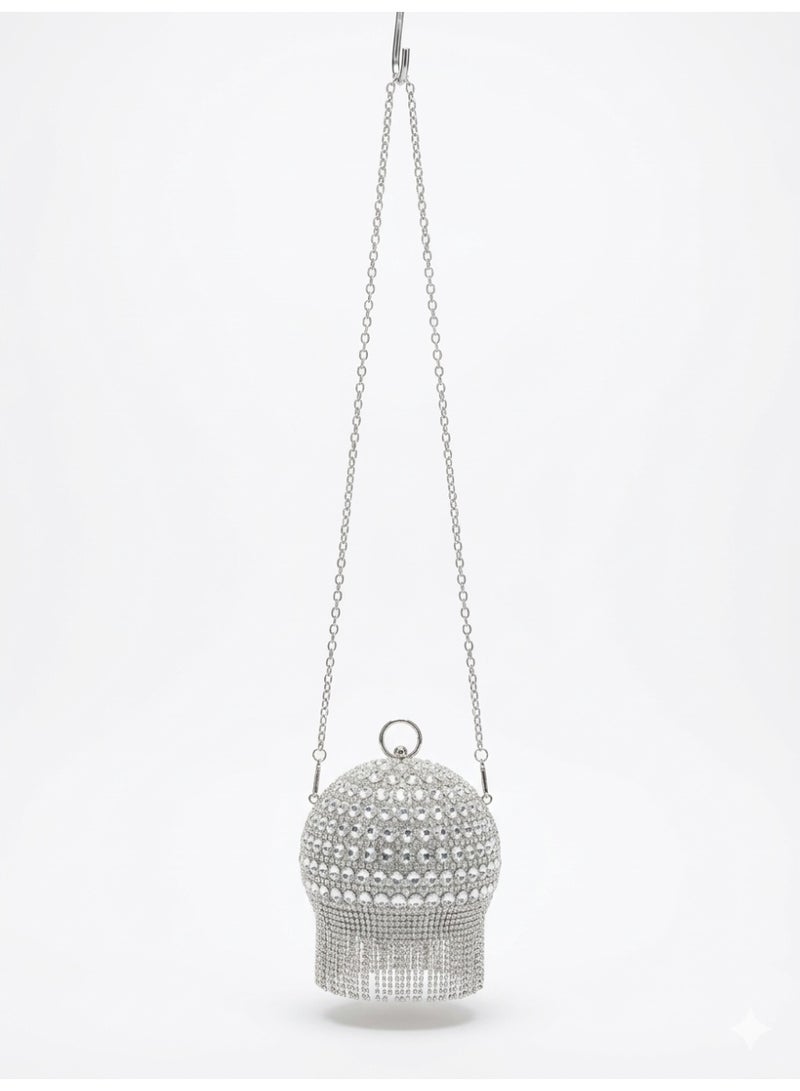 LIFESTYLISH Crossbody evening bag Round shape ZS-2 - Silver - Image 2