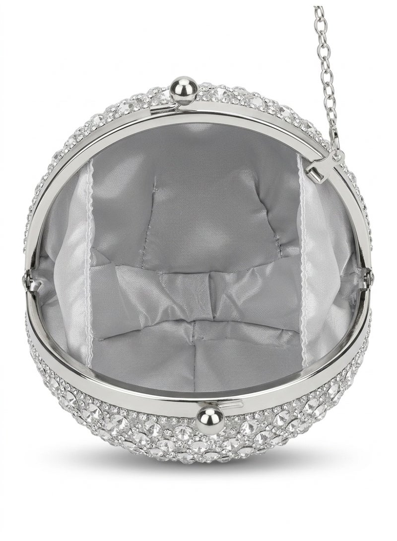 LIFESTYLISH Crossbody evening bag Round shape ZS-2 - Silver - Image 3