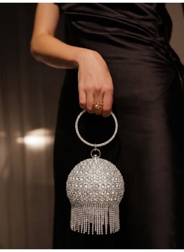 LIFESTYLISH Crossbody evening bag Round shape ZS-2 - Silver - Image 4