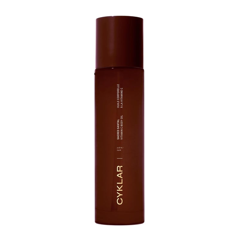 CYKLAR Vitamin C Body Oil for Women and Men Moisturizing Sacred Santal Scented Body Serum for Glowing Skin Nourishing Hydrating AfterShower and Bath Skin Care Moisturizer 42 Fl Oz - Image 1