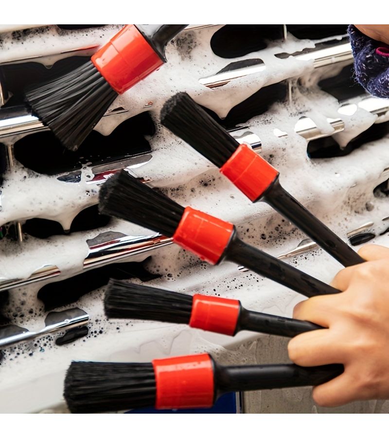 23pcs Car Cleaning Tool Set With Multifunctional Detail Brushes Polishing Sponges Car Wash Cloth Gloves Wheel Hub Brush For Interior And Exterior Auto Care - Image 3