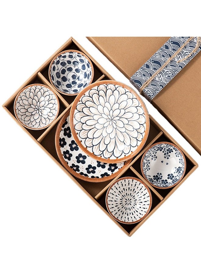 OLWICK طقم أطباق وأوعية OLWICK® - 4 قطع وعاء سيراميك و2 طبق للحبوب، الحساء، المعكرونة، الشوفان، السلطة والأرز | مناسب للميكروويف وغسالة الصحون (6 قطع) - Image 1