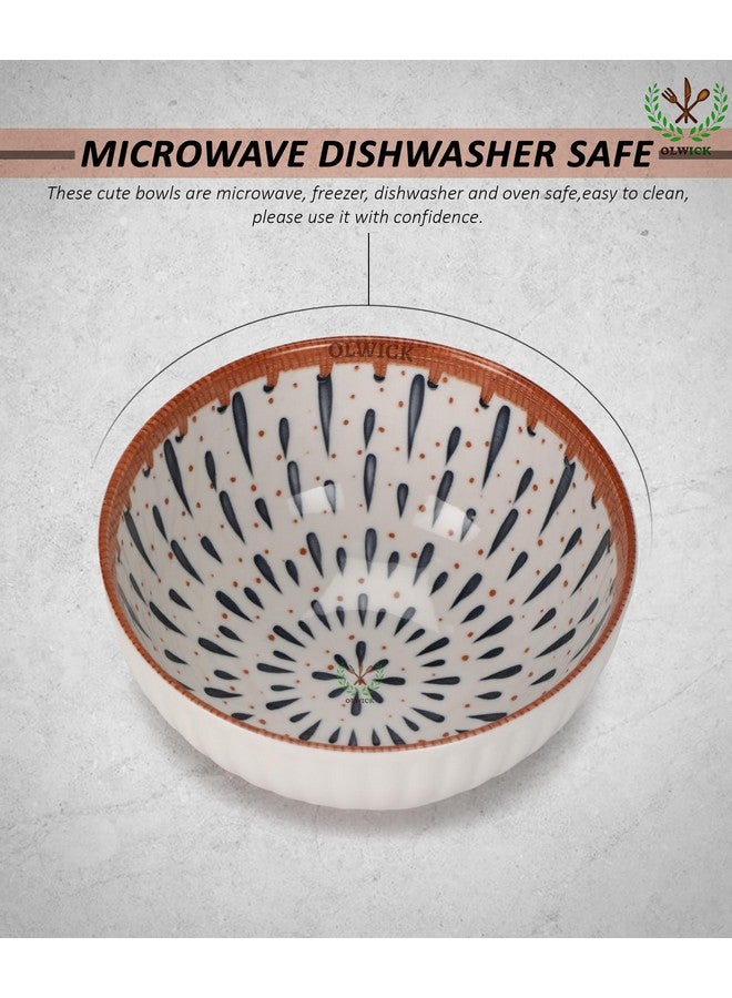 OLWICK طقم أطباق وأوعية OLWICK® - 4 قطع وعاء سيراميك و2 طبق للحبوب، الحساء، المعكرونة، الشوفان، السلطة والأرز | مناسب للميكروويف وغسالة الصحون (6 قطع) - Image 5