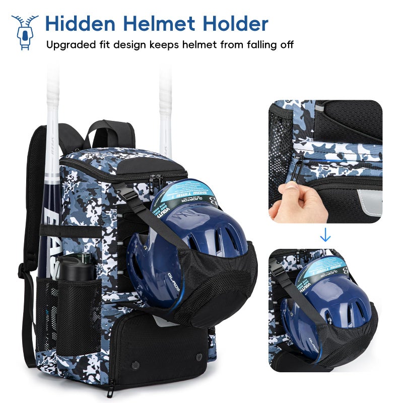 KAVIGOR Baseball Bag for Youth and Adult, Softball Backpack 40L Large Capacity, Bat Backpack with Shoes Compartment and Hidden Helmet Holder - Image 2