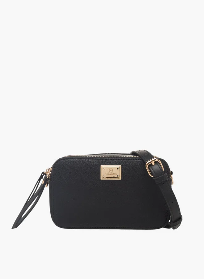 Flora Bella By Shoexpress Women's Textured Crossbody Bag with Zip Closure and Adjustable Strap