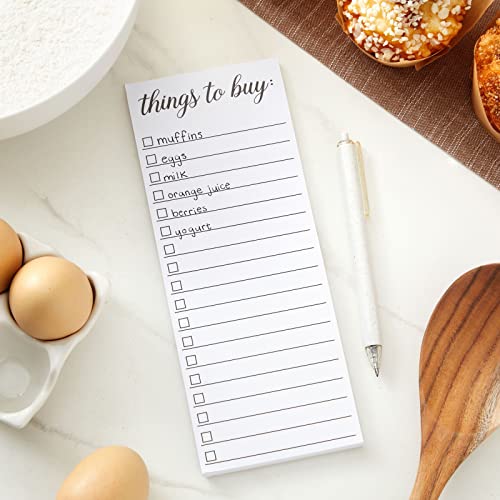 Paper Junkie Grocery & Shopping List Magnetic Notepad for Fridge - 6-Pack Slim Notepads, 3.5 x 9 In, 60 Sheets per Pad, White Magnetic Backing - Checkboxes for To-Do & Grocery Items - Image 2