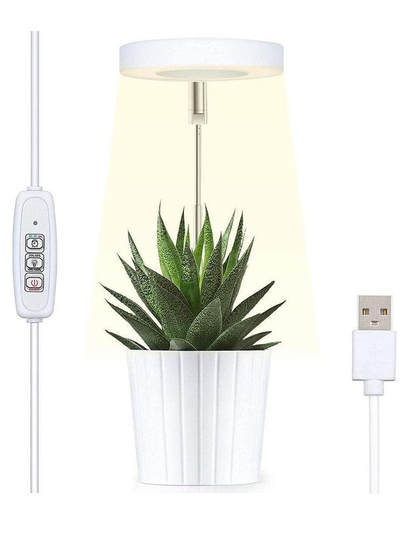 Gerenic Grow Light with Full Spectrum, LED Plant Light for Indoor Plants, Height Adjustable Growing Lamp, Grow Light with Adjustable Timer and Dimmable Brightness, Ideal for Small Plants - Image 1