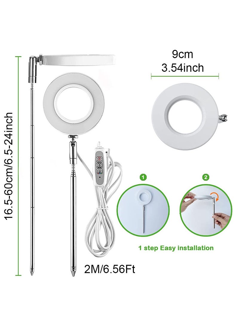 Gerenic Grow Light with Full Spectrum, LED Plant Light for Indoor Plants, Height Adjustable Growing Lamp, Grow Light with Adjustable Timer and Dimmable Brightness, Ideal for Small Plants - Image 4