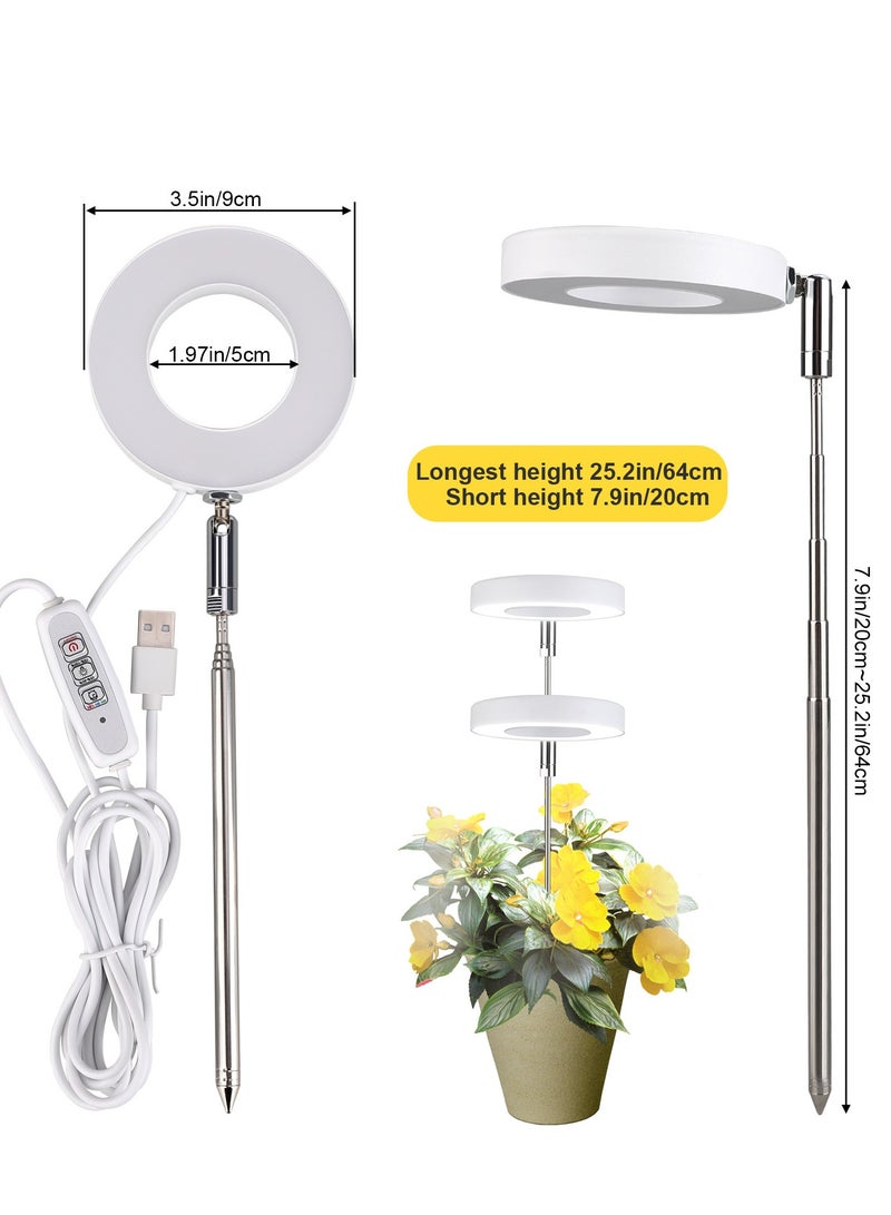 Gerenic Grow Light with Full Spectrum, LED Plant Light for Indoor Plants, Height Adjustable Growing Lamp, Grow Light with Adjustable Timer and Dimmable Brightness, Ideal for Small Plants - Image 5