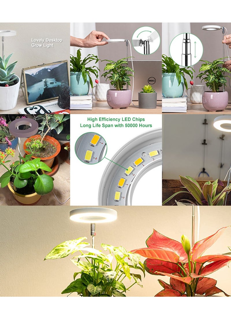 Gerenic Grow Light with Full Spectrum, LED Plant Light for Indoor Plants, Height Adjustable Growing Lamp, Grow Light with Adjustable Timer and Dimmable Brightness, Ideal for Small Plants - Image 3