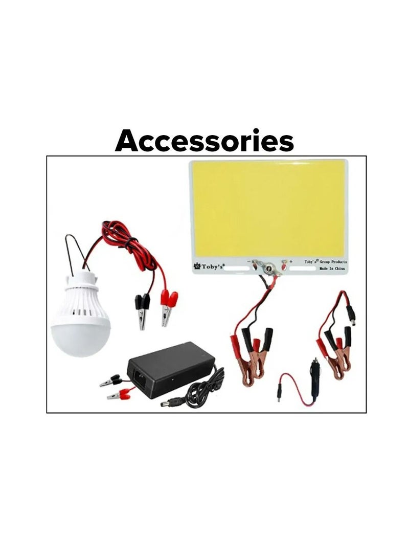 Toby's 8 قطع ملحقات مع أفضل بطارية تخييم عالية الطاقة تدوم طويلاً 50A بطارية قابلة للشحن مع محول طاقة 220V سعة 24000mAh - Image 4