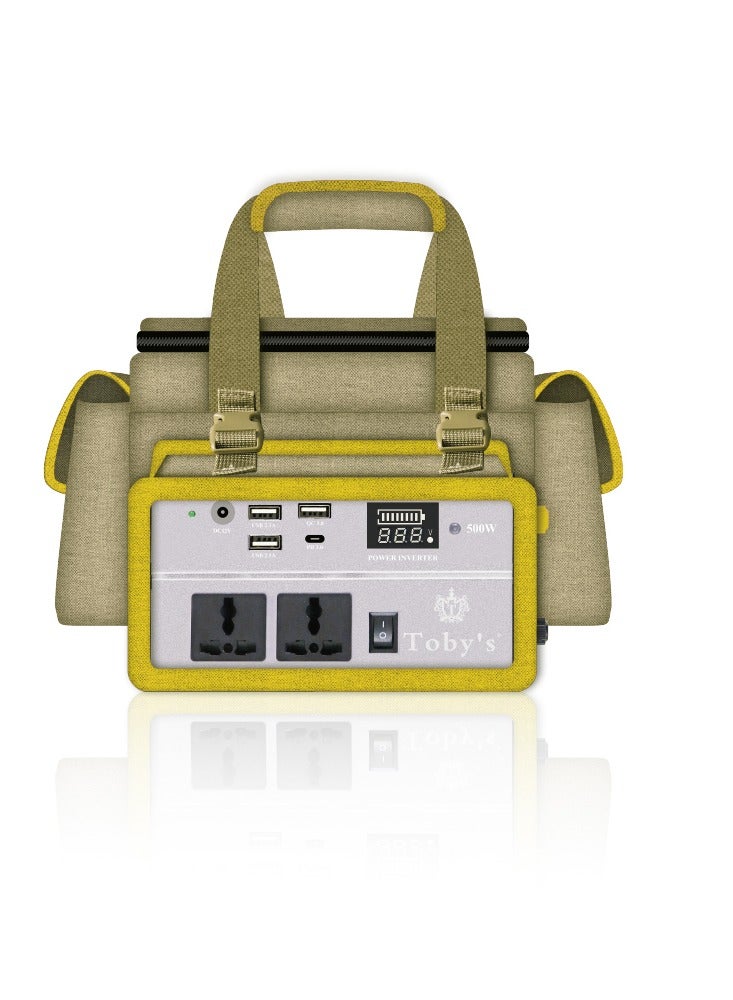 Toby's 8 قطع ملحقات مع أفضل بطارية تخييم عالية الطاقة تدوم طويلاً 50A بطارية قابلة للشحن مع محول طاقة 220V سعة 24000mAh - Image 2