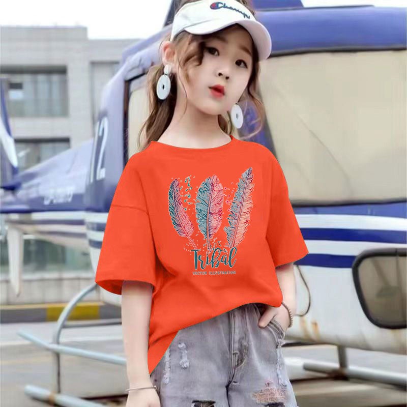 2050#100 Pure Cotton T-Shirt Girls' Short-Sleeved Loose New Half-Sleeved Summer Student T-Shirt Casual All-Match Women'S Trendy - Image 1