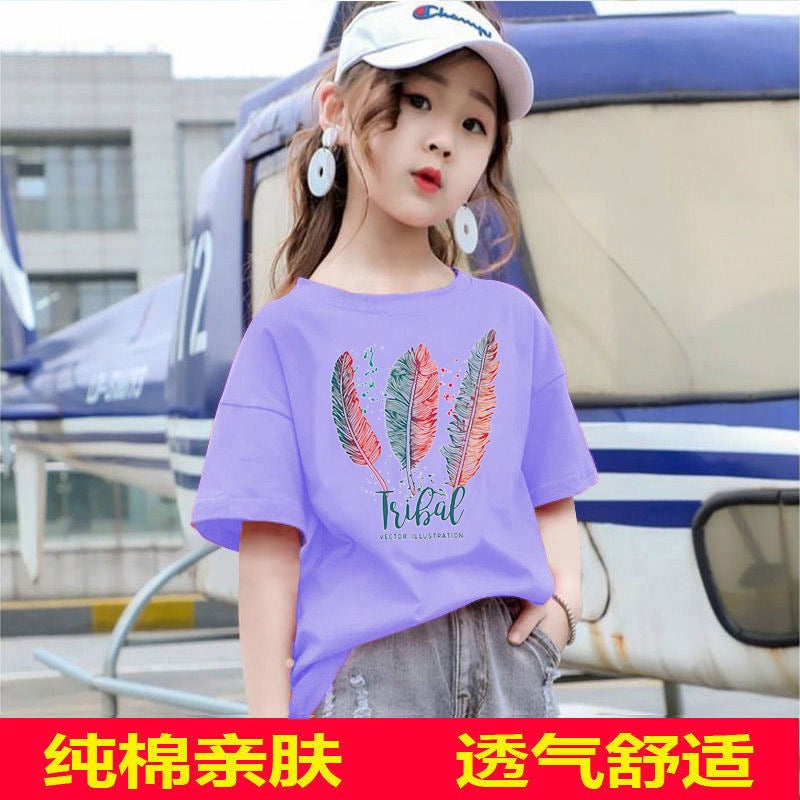 2050#100 Pure Cotton T-Shirt Girls' Short-Sleeved Loose New Half-Sleeved Summer Student T-Shirt Casual All-Match Women'S Trendy - Image 2