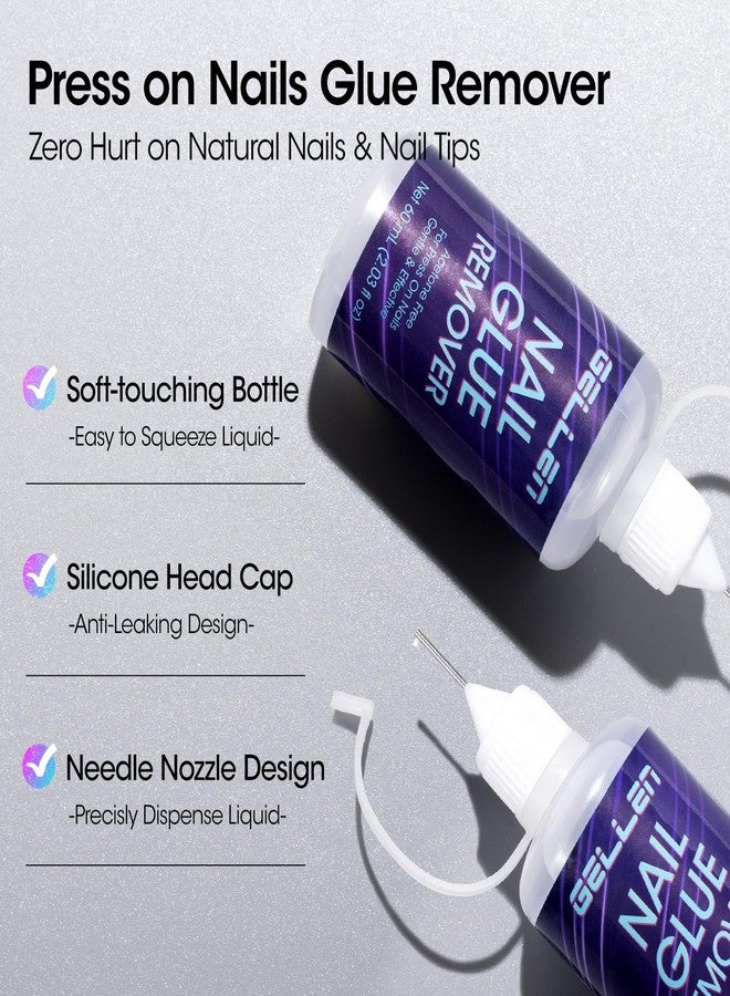 Gellen Press On Nail Remover: Pinpoint Glue Remover 2.03 Fl.oz, Non Acetone Gentle Press on Removal for Quick Dry Strong & Solid Glue, Gel Glue Off for Fake Nail Tip - Image 3