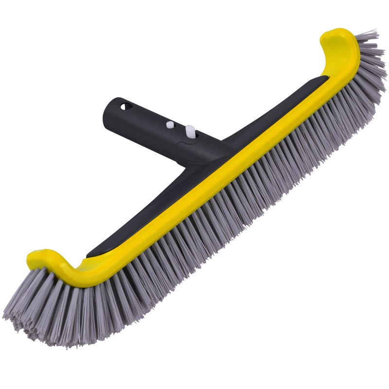 POOLAZA POOLAZA Aluminum Handle Pool Brushes  Heavy Duty Nylon Bristle Scrub Brush with EZ Clip for Pool Walls Steps Corners  Inground Pools 