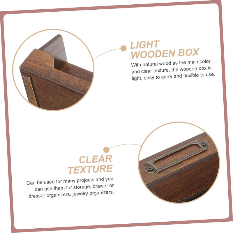 Wooden Tape Storage Box Set 2pcs Retro Craft Organizer Dual-Layer Design Handmade Wooden Storage for Crafts and Office Supplies - Image 2