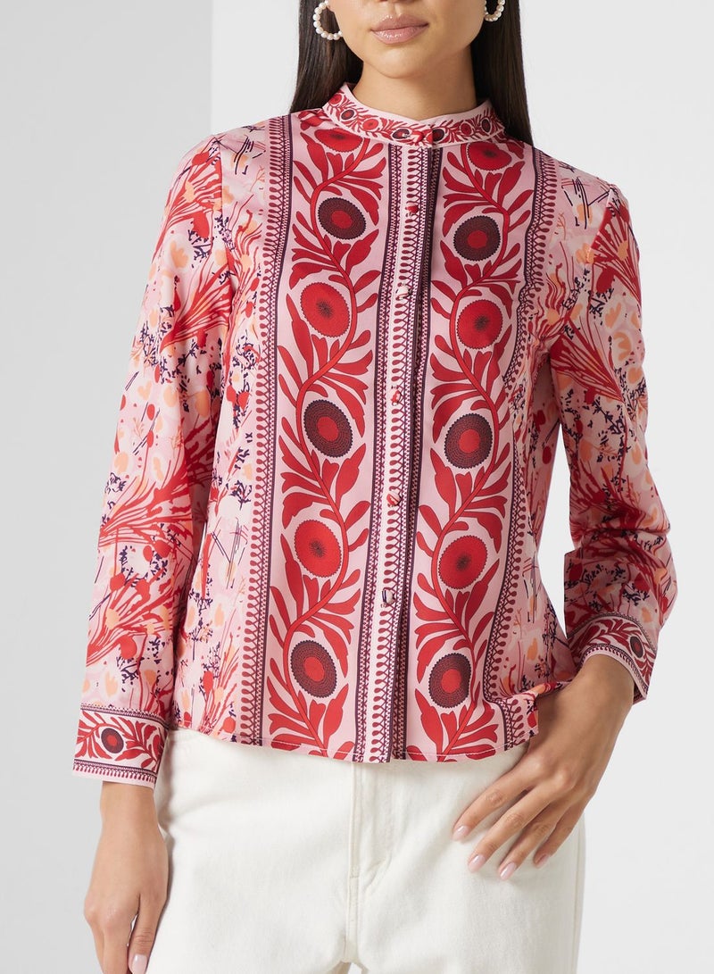 ELLA Printed Button Down Shirt - Image 3