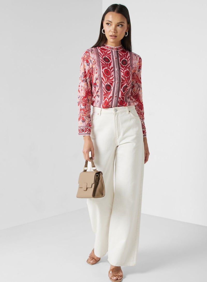 ELLA Printed Button Down Shirt - Image 4