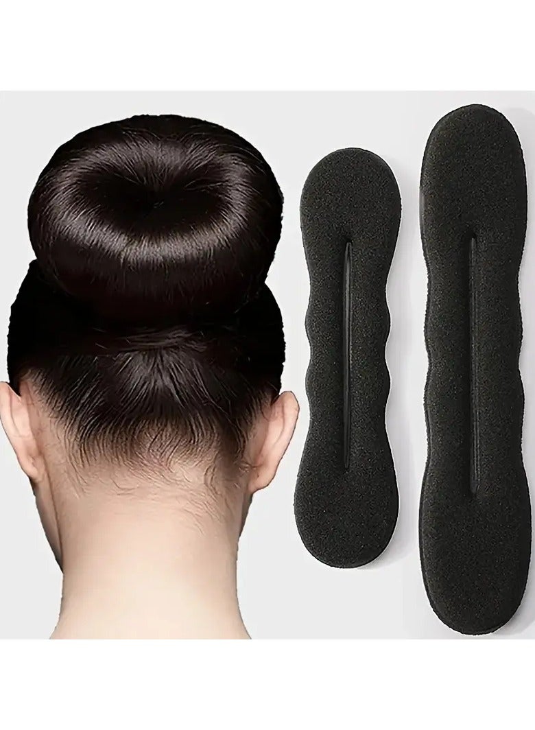 Goolsky 2PCS Fashion Bun Maker Sponge Plastic Loop Curly Hair Maker Tool Women daily uses Hair Styling Accessories - Image 1