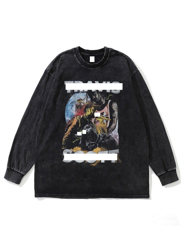 KUYING Washed Old Retro Loose Sportswear