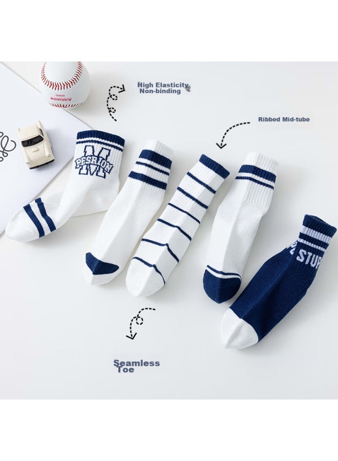 Yimian Children's Socks, Boys' Summer Mesh Thin Breathable Cotton Socks, Big Boys And Teenagers Short Socks, 8 Pairs - Image 3