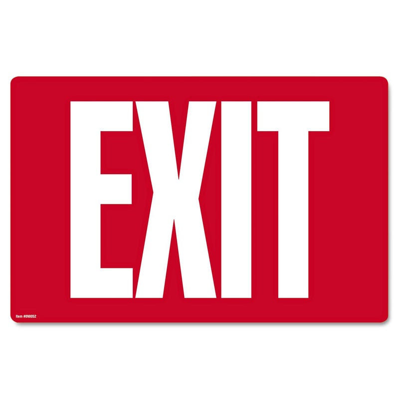 Cosco Glow in Dark Sign, EXIT, 8" x 12" (098052), red - Image 1