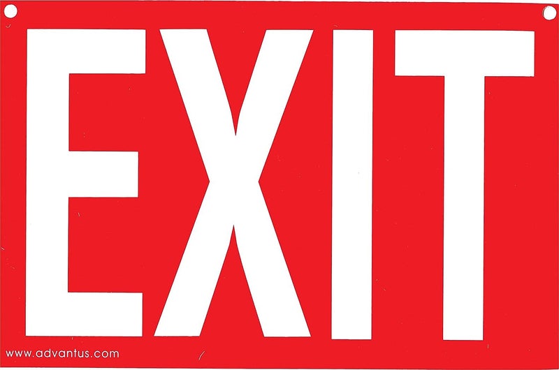 Cosco Glow in Dark Sign, EXIT, 8" x 12" (098052), red - Image 3