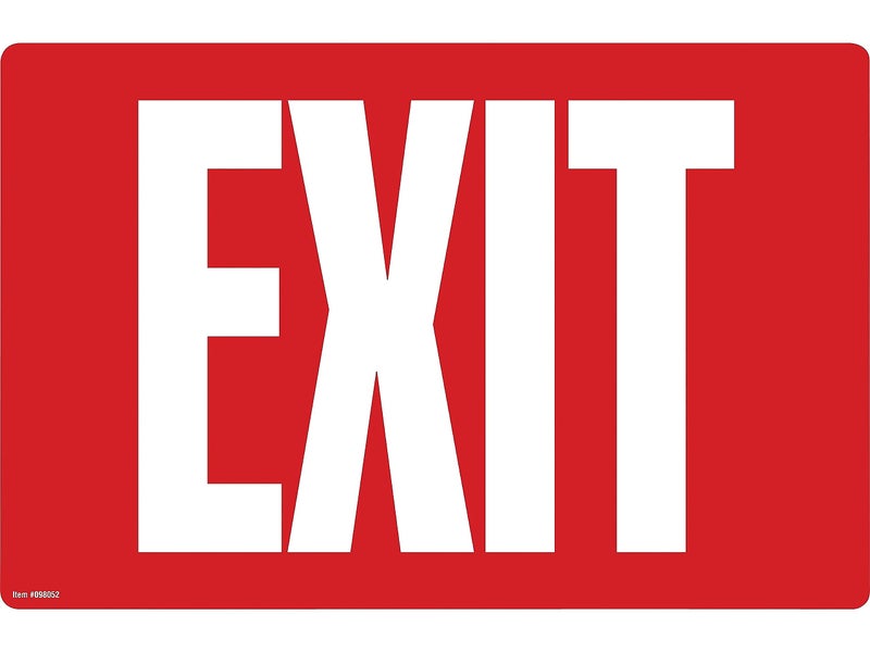 Cosco Glow in Dark Sign, EXIT, 8" x 12" (098052), red - Image 2