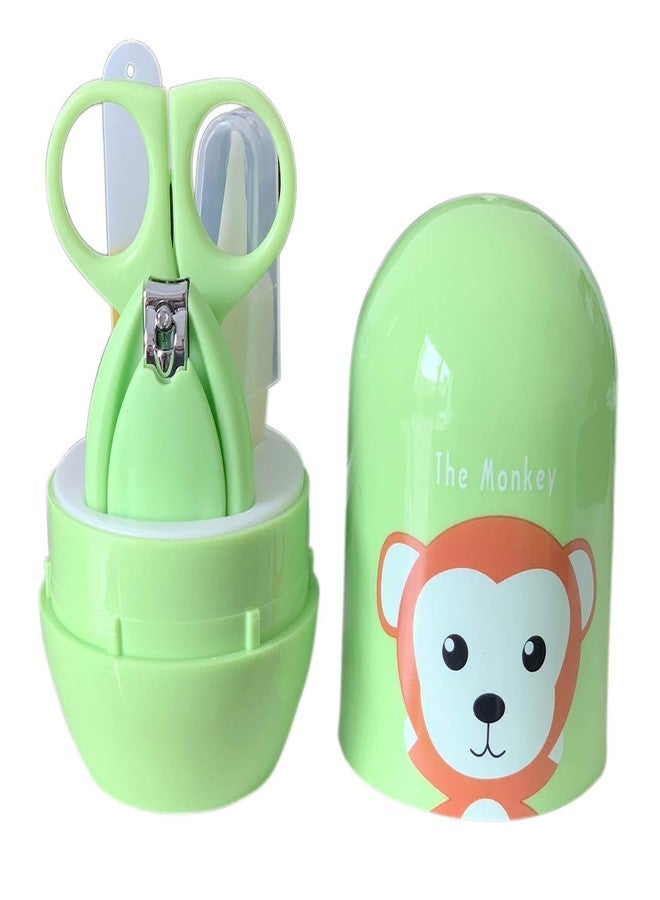 Alya The Cheeky Kidzz Baby Grooming Essential Nail Manicure Pedicure Cutter Safety Kit 4 IN 1 Combo With Cute Printed Portable Travel Protective Case For Toddlers/Infants/New Borns(0 Months+)(GREEN MONKEY) - Image 2