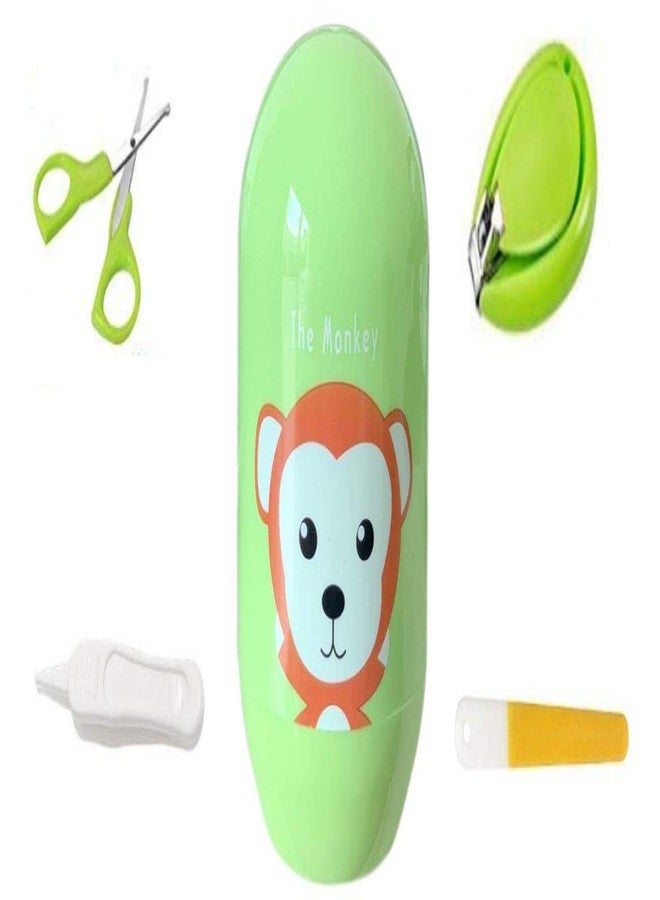 Alya The Cheeky Kidzz Baby Grooming Essential Nail Manicure Pedicure Cutter Safety Kit 4 IN 1 Combo With Cute Printed Portable Travel Protective Case For Toddlers/Infants/New Borns(0 Months+)(GREEN MONKEY) - Image 5