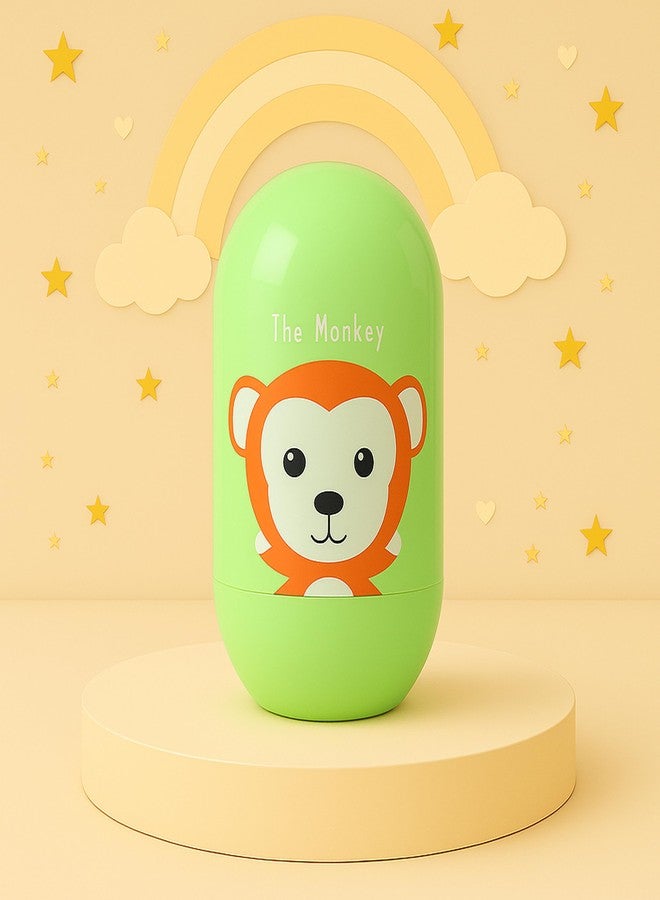 Alya The Cheeky Kidzz Baby Grooming Essential Nail Manicure Pedicure Cutter Safety Kit 4 IN 1 Combo With Cute Printed Portable Travel Protective Case For Toddlers/Infants/New Borns(0 Months+)(GREEN MONKEY) - Image 1