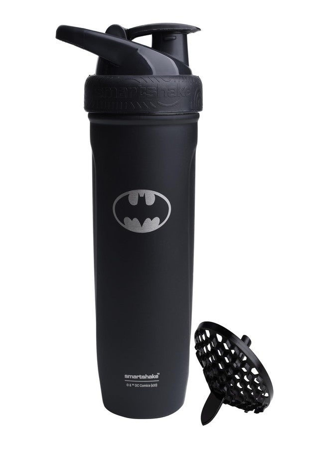 Smartshake Justice League Reforce Shaker Bottle 900ml, DC Comics Stainless Steel Protein Shaker Water Bottle, Leakproof Water Shaker Cup, Supplement Shaker for Sport & GYM, BPA-free, Batman Logo - Image 1