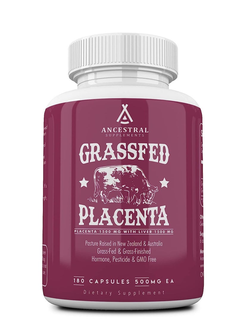 Ancestral Supplements Grassfed Placenta 500mg 180 Capsules 