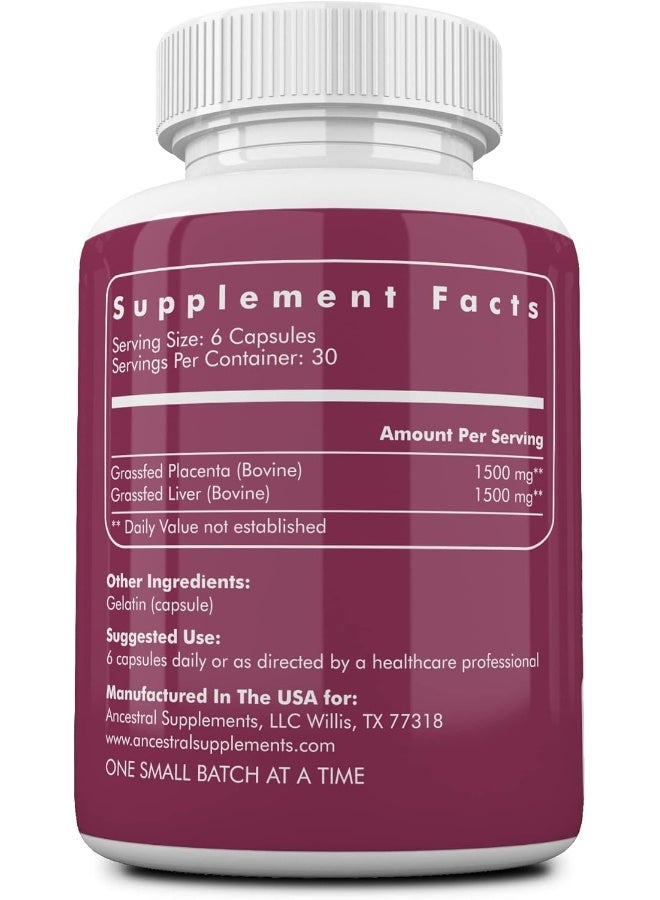 Ancestral Supplements Grass Fed Placenta Supplement with Liver - Image 2