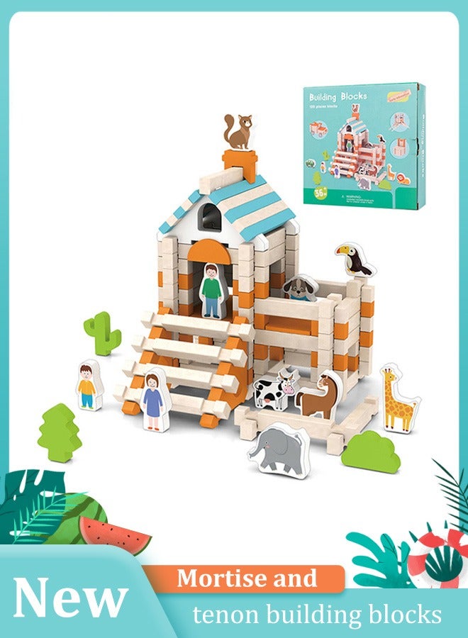 Wooden Building Blocks Set Blocks Classic Kids Toys, Colored Wood For Toddlers Ages 2+ Intellectual Development Toys - Image 1