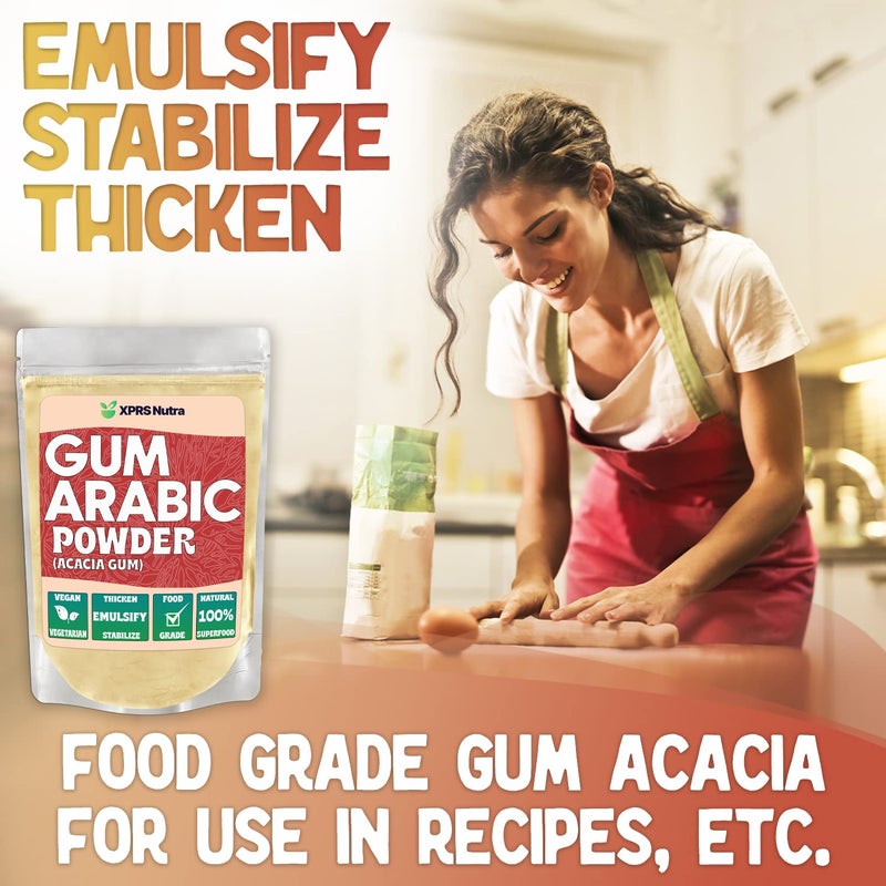 XPRS Nutra Gum Arabic Powder - Premium Acacia Gum Powder 4 Ounce - Food Grade Powdered Arabic Gum Arabic for Watercolor Paint - Arabic Gum for Baking and More - Image 2